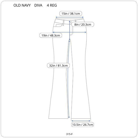 Old Navy‎ The Diva Boot Cut Flare Jeans Stretch Dark 4 x 32 Regular - Picture 3 of 9